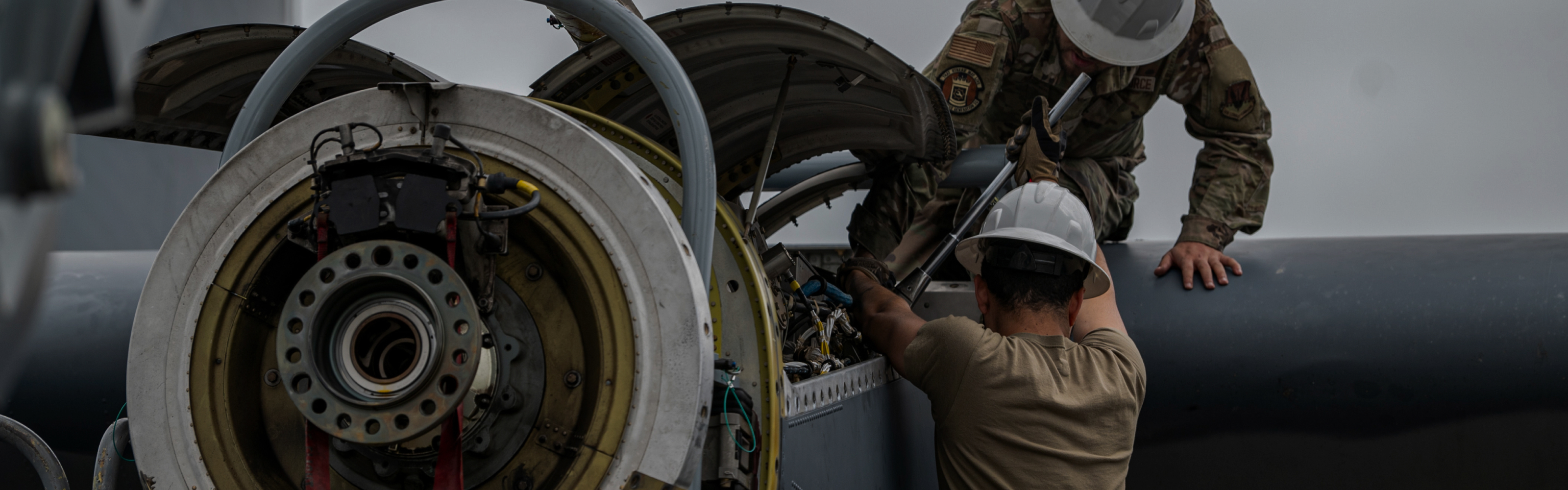 Airmen working on aircraft