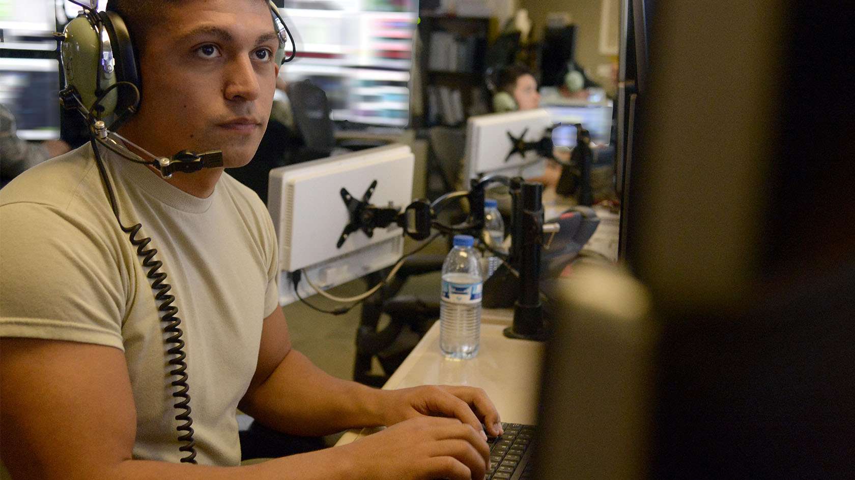 Airman at computer