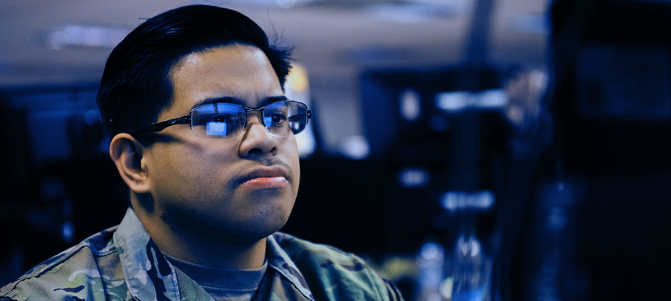 Cyberspace Effects Operations Officer at computer