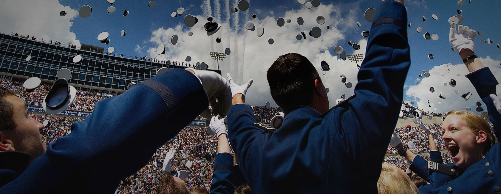 Air Force Academy graduates celebrating