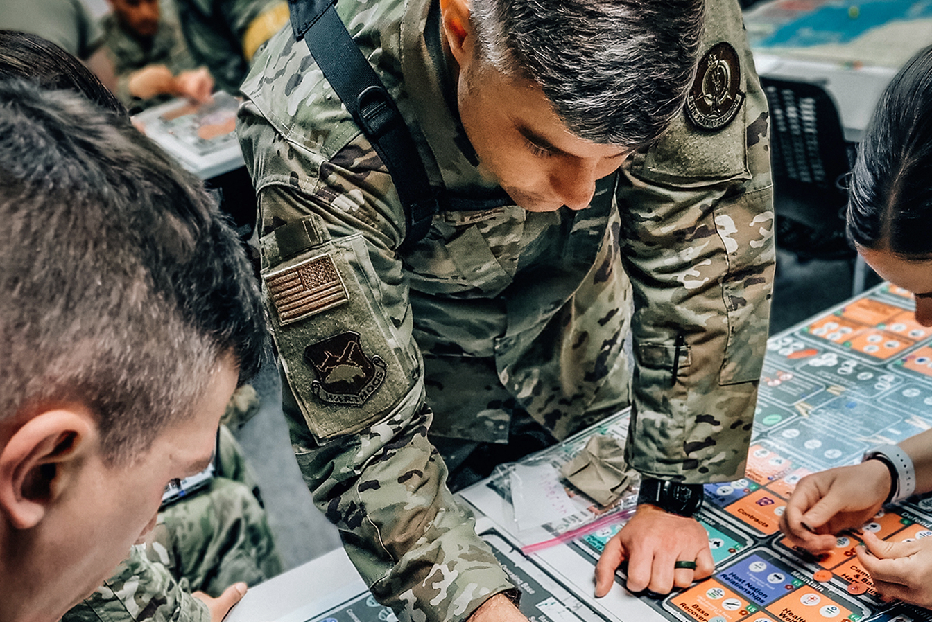 airmen reviewing data