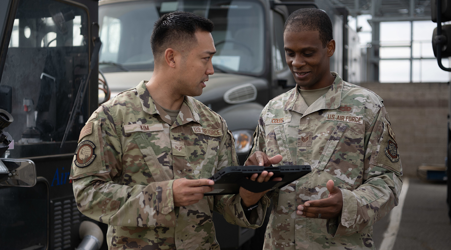 airmen talking to each other