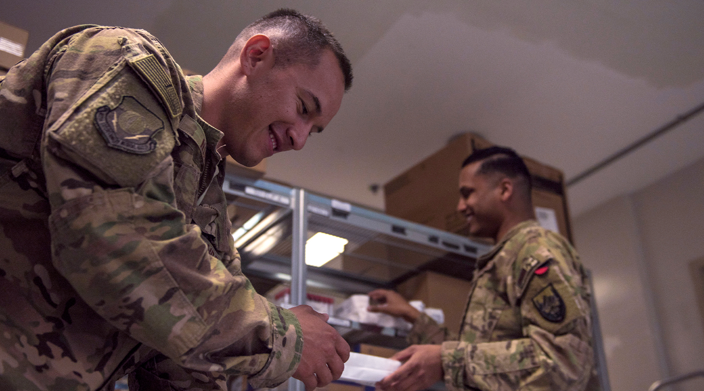 medical materiel specialists conducting inventory