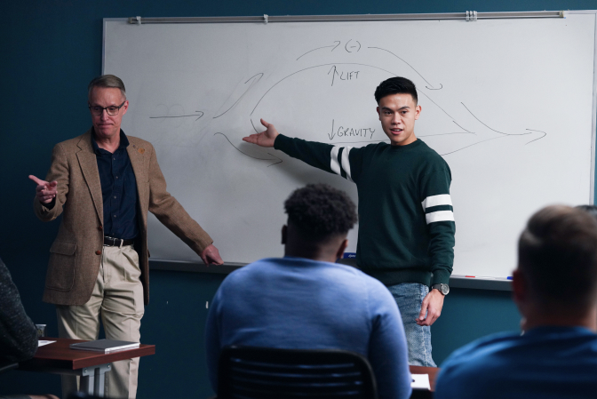 Students in a classroom